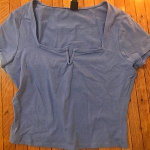 never worn cropped wild fable blue top